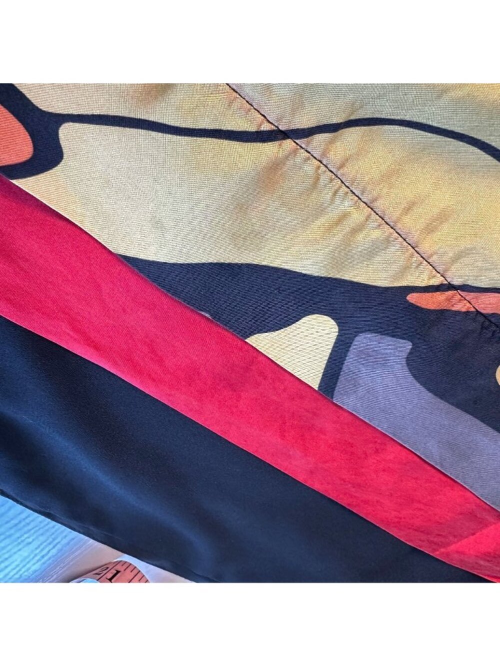 Peter Nygard Silk Abstract Geometric Multi Color Full High Waist Skirt Sz 8 - Picture 4 of 9